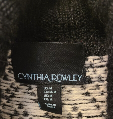 Cynthia Rowley schwarz Wolle Alpaka Cardigan Pullover Jacke Mantel Medium Taschen - Bild 6 von 10