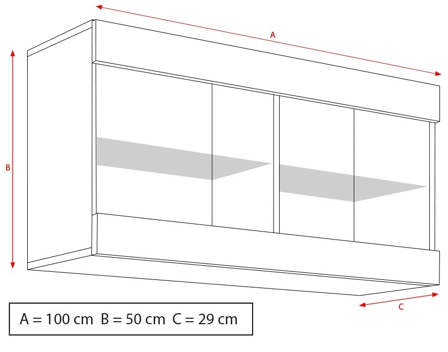 NEU komodee Hängevitrine Tivoli Horizontal, Schwarz Weiß Eiche Wotan LED Option - Bild 3 von 3