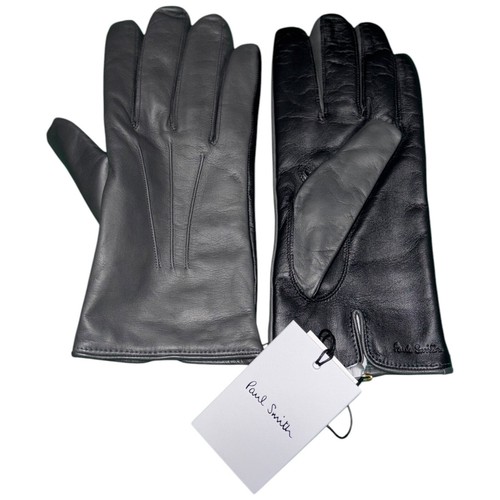Guantes Paul Smith Para Hombres Gris Negro 100% Cuero Cachemira Forro Seda (L) PVP £130 - Imagen 3 de 7