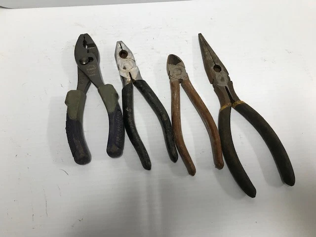 Lot of 4 Pliers - Standard, Linesman, Wire cutter, Needle nose ( FC-88-1 T-005)