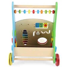 Wooden Baby Walker with activity center, shape sorting, xylophone