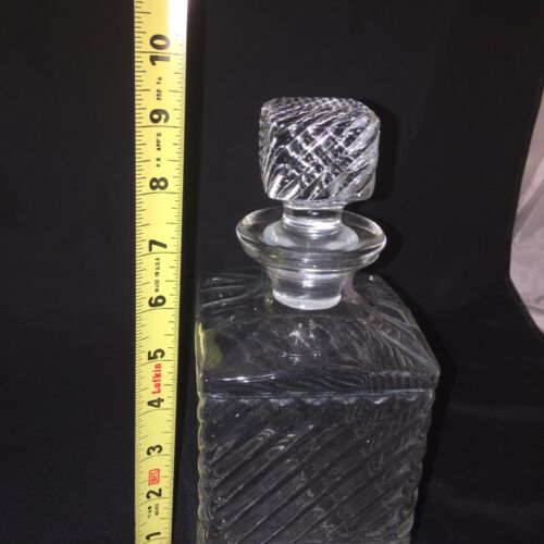 Vintage alte Mr. Boston feine Schnaps Dekanter Flasche klar strukturiert Glas Stopfen - Bild 3 von 4