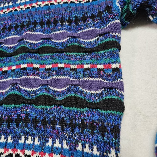 Vtg 80's Expressions Sweater Mens Small Chunky Oversized Coogi Grandpa Knot Loud - Picture 7 of 14