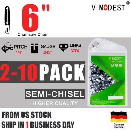 2-10Pcs Replace 6-Inch Mini Chainsaw Chain 1/4'' .043" 37DL Chainsaw Blade