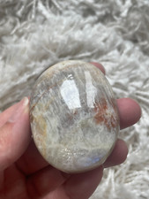 Rainbow Moonstone with Sunstone Palmstone, Medium ? Light Flashes (MX)
