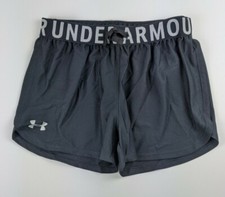 Under Armour Girls Play Up Gym Shorts, Black, Big Kids Medium