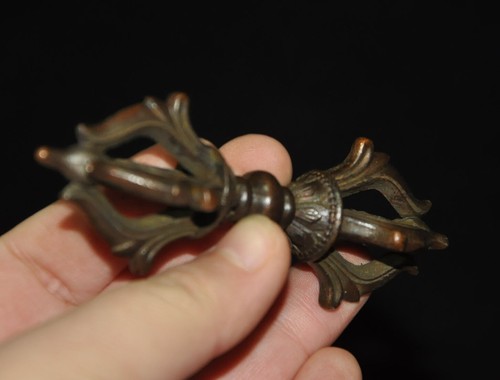 Old Tibet Buddhism Bronze Vajra Dorje Phurpa Exorcism Talisman Collect - Picture 6 of 6