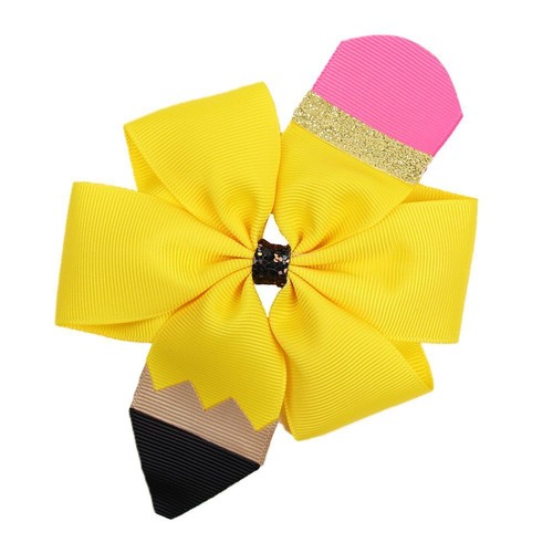 Cotton Polyester Bow Barrettes - Printed Grosgrain Ribbon Hair Clips Accessories - Picture 6 of 12