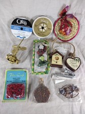 Vintage Crafting Sewing Lot - Beads, Glitter, Ribbon, Figurines