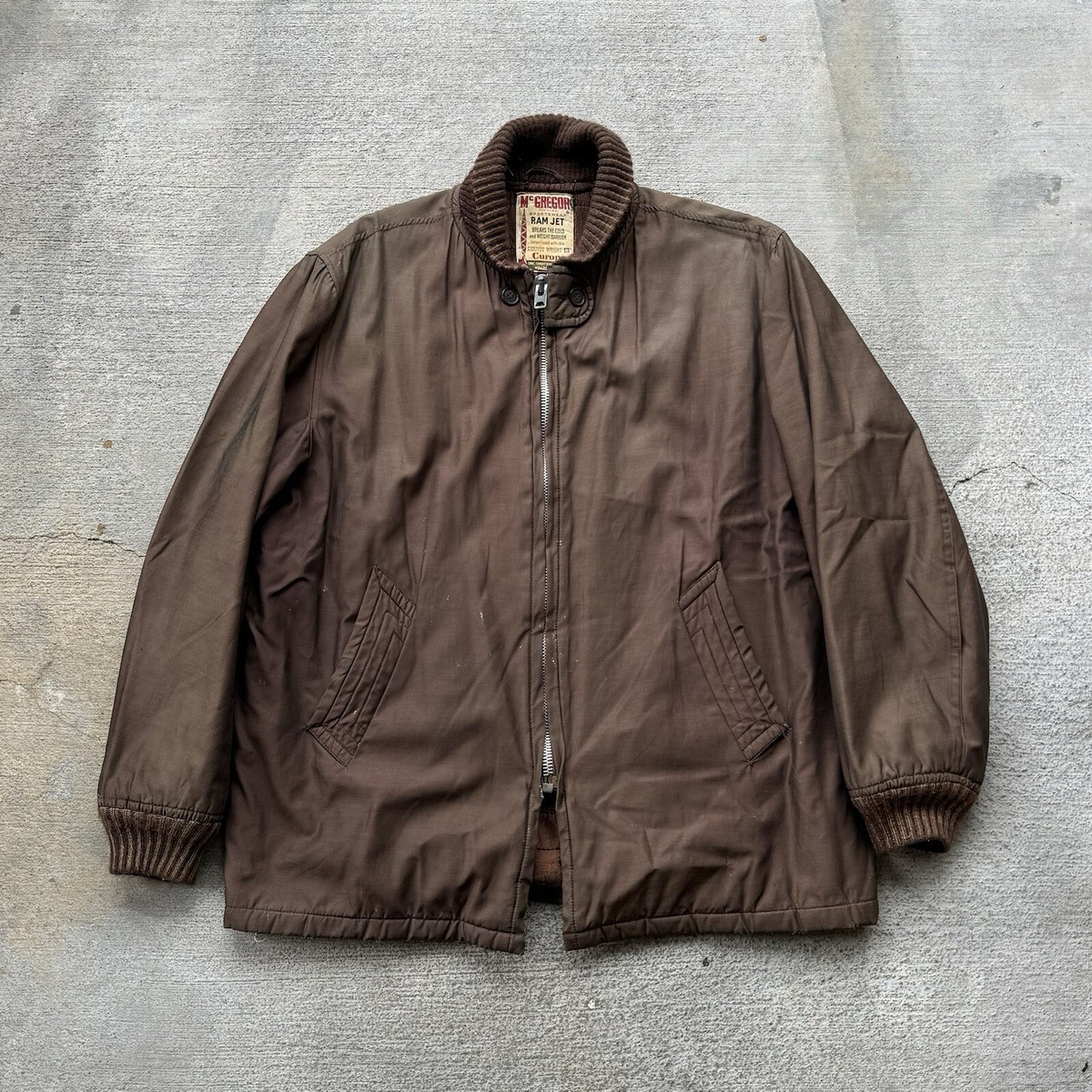VINTAGE 60s McGregor Ram Jet Insulated Brown Coat Jacket VINTAGE 60s McGregor Ram Jet Insulated Brown Coat Jacket