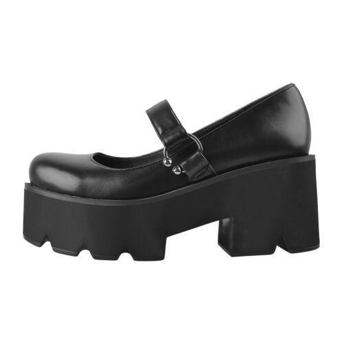 Cosplay Lolita Girl's Students Pumps Women Shoes Mary Jane Block Heels Buckle - Picture 1 of 10