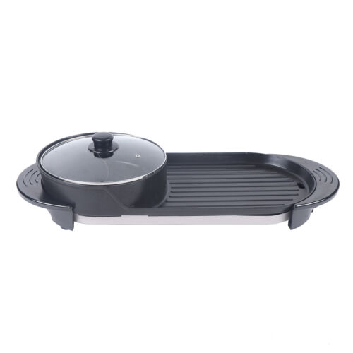 2 in 1 Elektrischer Antihaft Grill Hot Pot BBQ Grill Suppe Shabu Topf Barbecue 2200W - Bild 17 von 22