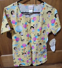 NWT - DORA THE EXPLORER BY TOONIFORMS/NICKELODEON SCRUB TOP IN SIZE: SMALL