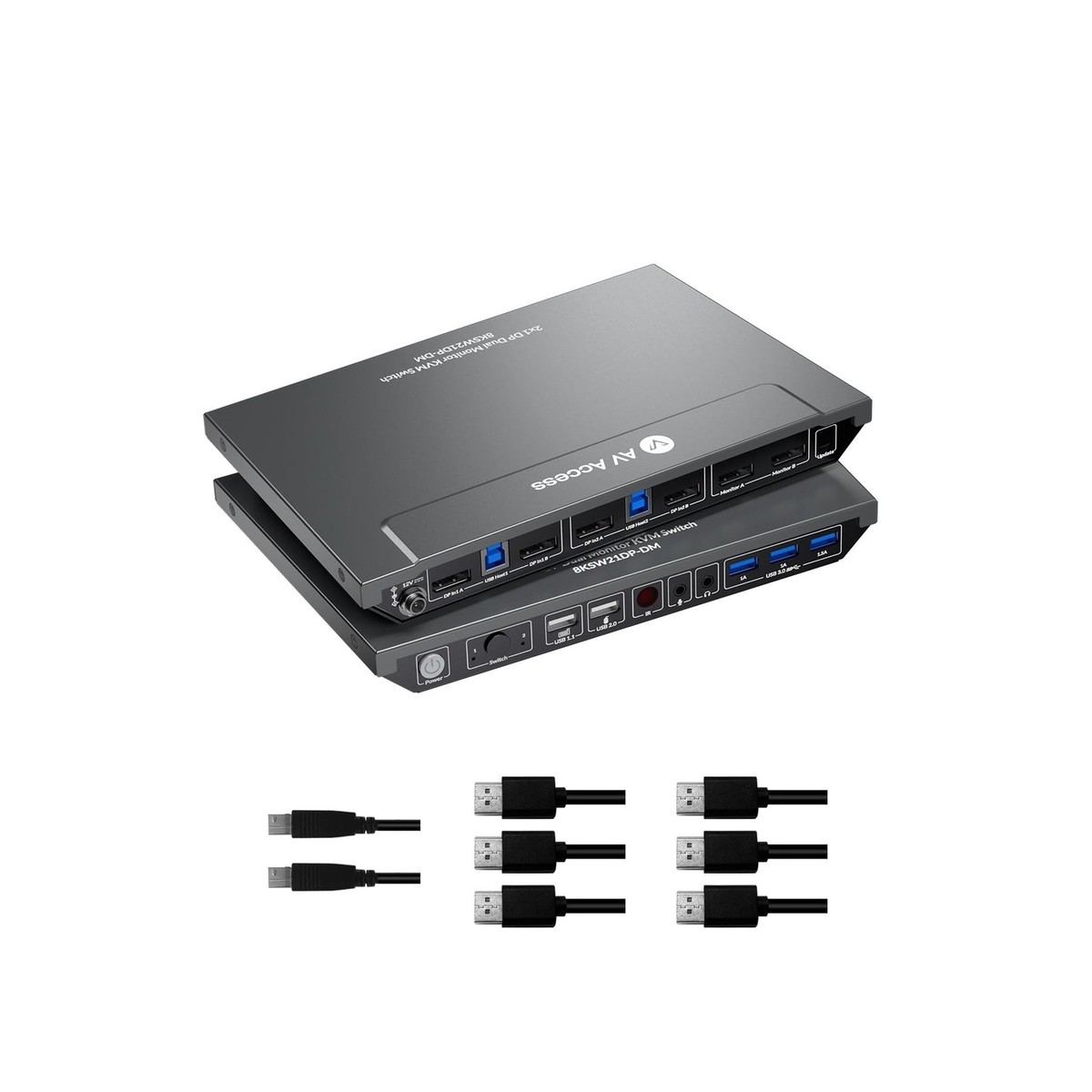 AV Access KVM Switch 2 Computers 2 Monitors DisplayPort 8K