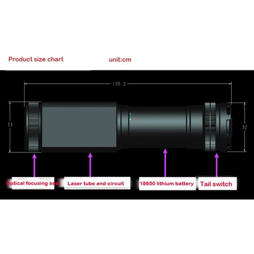 1pc 450T-2000 Focusable Waterproof 445nm 450nm Blue Laser Module 135x33mm - Picture 5 of 8