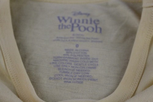 Disney Winnie The Pooh Eeyore Tigger Piglet T-Shirt Womens 0 (XSmall) Yellow SS - Picture 4 of 7