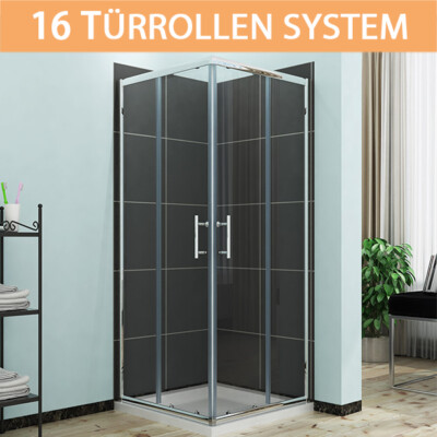 Duschdepot Schiebetür Eckeinstieg Duschtür Duschkabine 5mm ESG Glas H:185/195cm