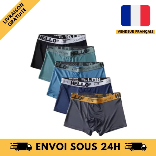 HELLO Lot de 6 Boxer Homme Sous-vêtements Taille M/L/XL