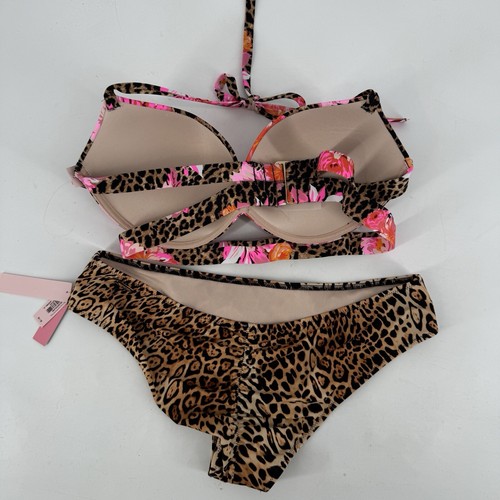 Victorias Secret bikini womens bombshell animal print floral leapord 38c medium - Picture 7 of 7
