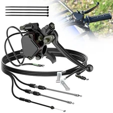 ATV Thumb Throttle & Brake Cable Kit - Full Metal Speed Governer with Brake L...