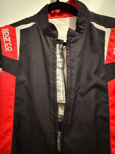 Sparco Thunder Kart Race Suit Go Kart Junior Pre Owned Size XS Unisex Black Red - Picture 2 of 10