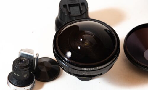 Nippon Kogaku Japan Nikkor #751845 F7.5mm 5.6 Fischaugenobjektiv, Kappen/Sucher/Etui - Bild 2 von 12