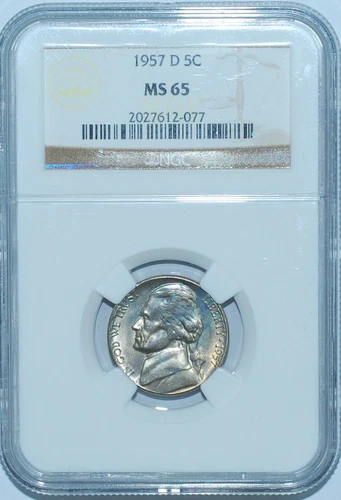 1957 D NGC MS65 5C Jefferson Nickel