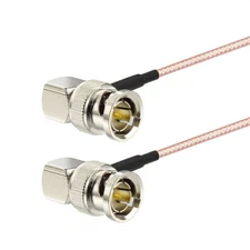 20-Pack BNC Male to Male Right Angle RG179 Cable 20cm for HD 3G SDI Vedio Camera