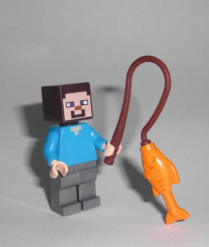 LEGO Minecraft - Steve mit Angel und Fisch - Figur Minifig Wasserfall Fish 21134