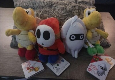 Super Mario Bros Plush All-Star Collection Sanei Lot of 4 Koopa, Blooper, Shyguy