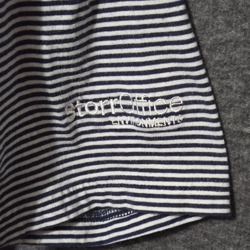 Johnnie O Polo Shirt Mens Medium Navy Blue White Stripe Performance Golf Cotton - Picture 4 of 14