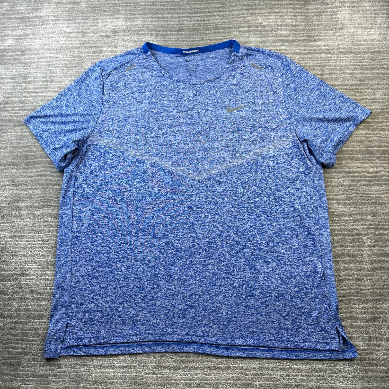 Nike Shirt Mens Extra Large Blue Dri Fit Running Marathon Gym Rise 365