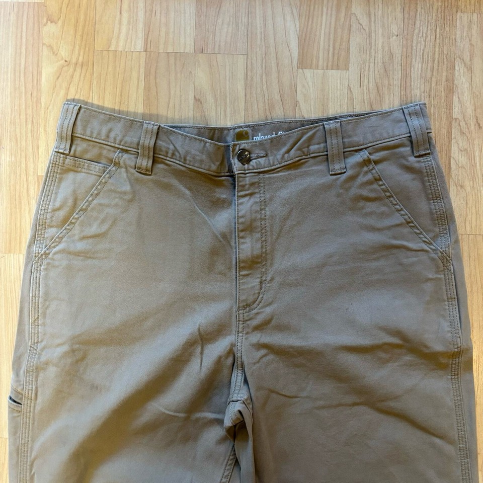 Vtg Y2K Baggy Carhartt Tan Workwear Carpenter Work Khaki Work Pants 37