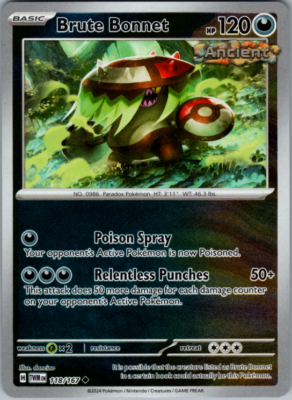 #ad #ad Pokemon Brute Bonnet 118 167 Reverse Holo Twilight Masquerade NM M $0.99