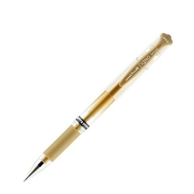 Uni-ball Signo Gel Impact Pen 1.0mm Bold Gold Metallic Ink Office School Home