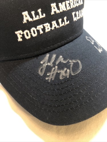 All American Football League Visor Hat Cap Strap Back Adjustable Signed - Picture 8 of 9