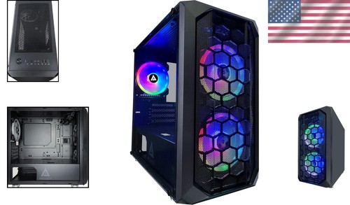 Innovative Micro-ATX Computer Case with Tempered Glass, RGB Fans & Audio Ports - Picture 2 of 11