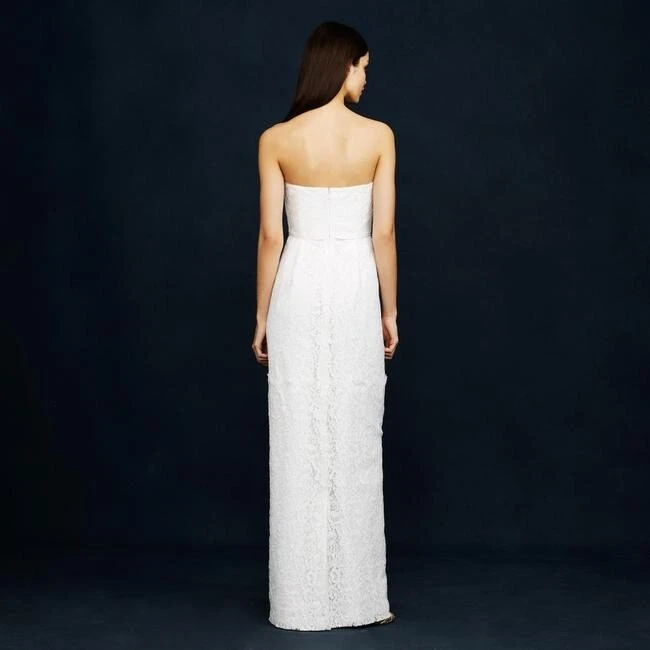 J. Vestido de novia Crew marfil encaje pestañas sin tirantes talla 10 nuevo con etiquetas Foto 2 de 4