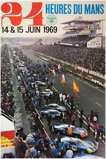 24 Heures Le Mans - 1969 - Vintage Racing Travel Poster - Auto Posters