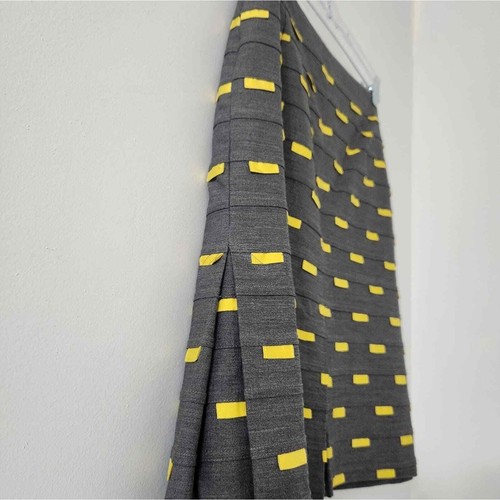 Per se unique gray and yellow tab skirt - Picture 6 of 7