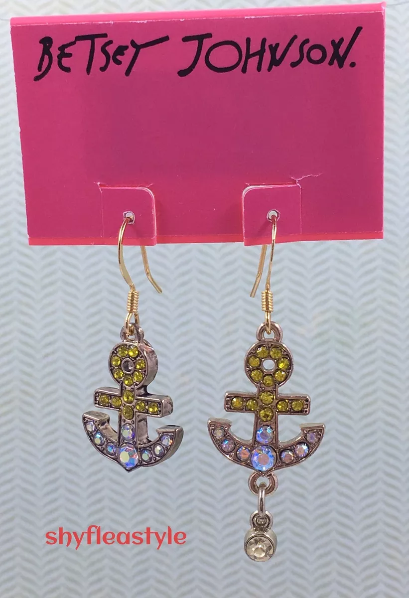 Betsey johnson anchor earrings clearance