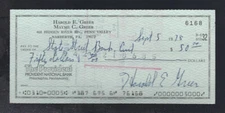 vintage 1978 HAROLD HAL GREER HOF NBA PHILADELPHIA 76ERS AUTOGRAPHED CHECK #6168