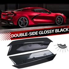 2 Pcs Carbon Flash Black Rear Spoiler Wing Wickers For Corvette C8 2020-up