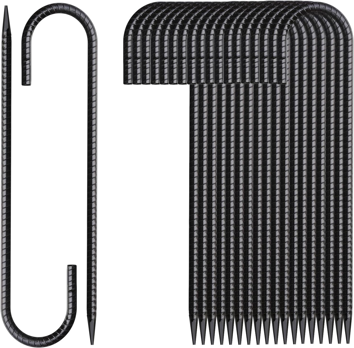 Rebar Stakes 12 Inch 20 Pack J Hook Ground Stakes Heavy Duty Chain Link  Fence St | eBay