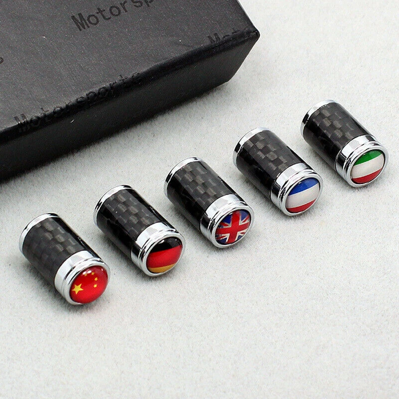 Cubierta de tapa de vástago de válvula de neumático de rueda de camión de fibra de carbono para todos los autos Más Foto 2 de 2