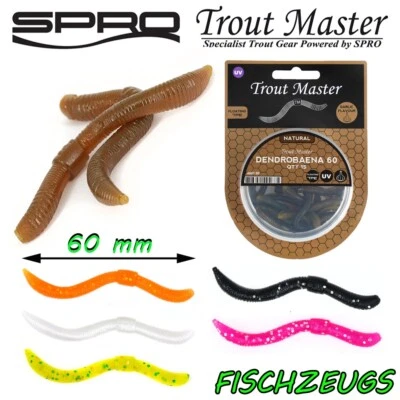 Spro Trout Master Dendrobaena 60mm Wurm Dendrobena Schwimmend UV Knoblauch TPE