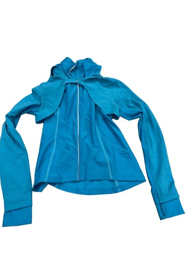 Chaqueta con Capucha Lucy Mujer Poliéster Spandex Elastizada Azul Manga Larga Cremallera Completa