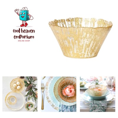 Rufolo Italian Glass Small Deep Bowl, Decorative Fruit Candy Dish, Elegant Of...