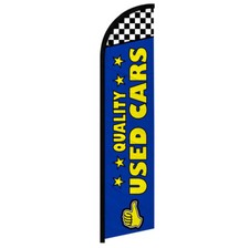 Quality Used Car Windless Advertising Swooper Flag Dealership Flag Blue