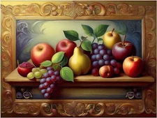 Tile Mural Fruit Still Life Apples Grapes Pear Kitchen Wall Art Backsplash